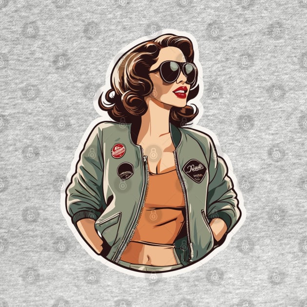 Trendy Bomber Jacket Swag Gal Pin UP Girl by di-age7